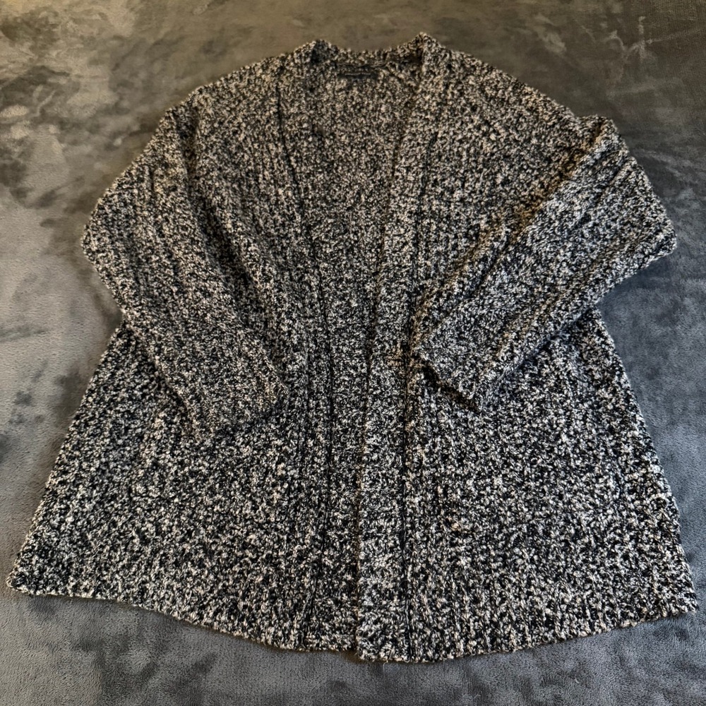American Eagle‎ Open Front Cardigan Womens XS/S Navy White Knit Sweater Cozy
